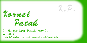 kornel patak business card